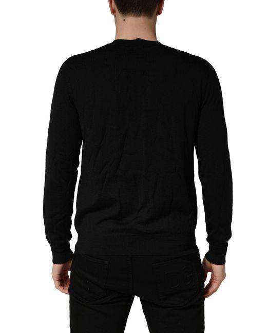 DSquared² Black Logo Knitted Crew Neck Men Pullover Sweater for men