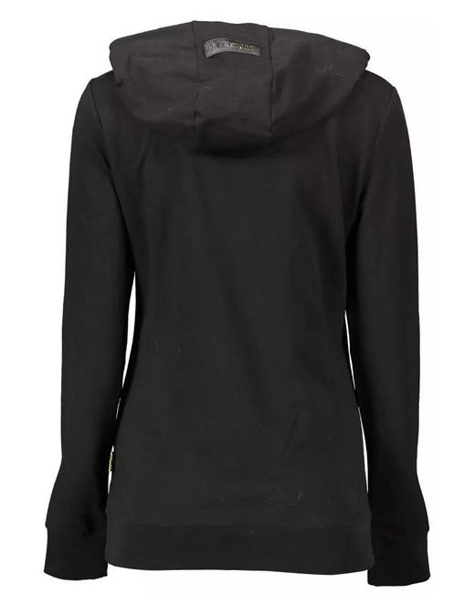 Philipp Plein Black Elegant Hooded Sweatshirt With Contrasting Details
