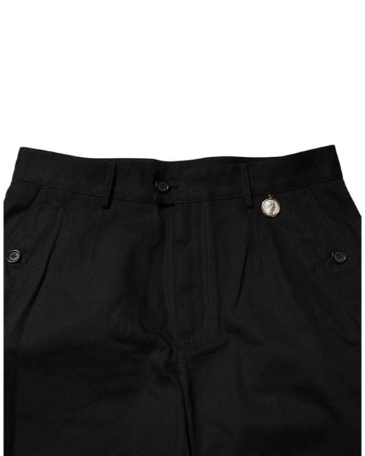 Dolce & Gabbana Black Cotton Knee Length Men Bermuda Shorts for men