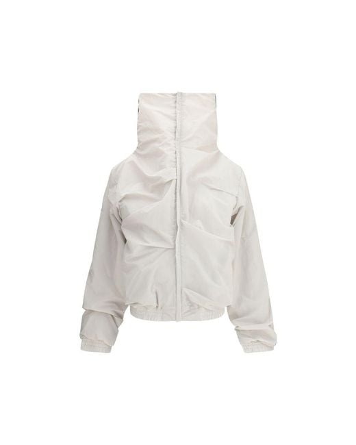 ALAINPAUL White Gray Polyamide Shell Jacket
