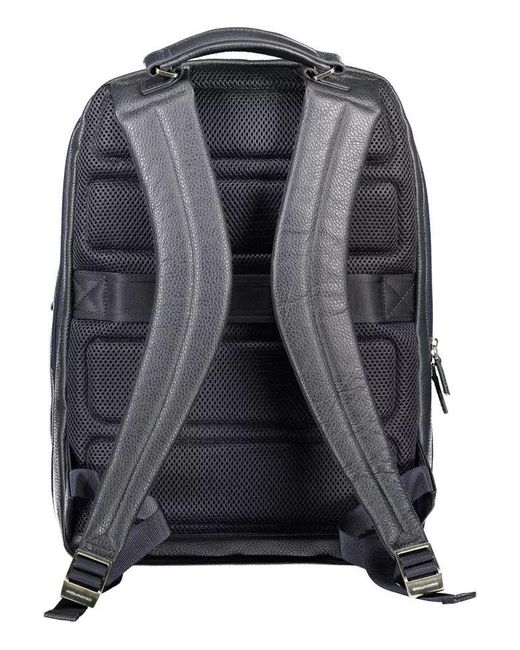 Piquadro Gray Blue Nylon Backpack for men