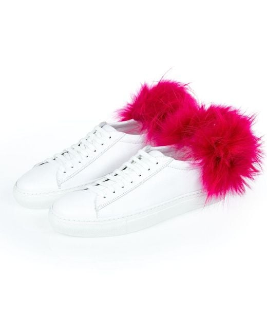 MR & MRS Pink White Lamb Leather Sneaker