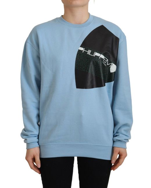 Philippe Model Blue Logo Printed Long Sleeves Sweater
