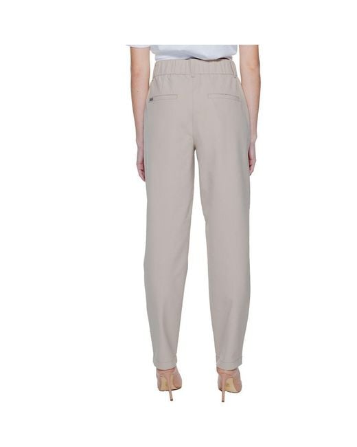 Street One Gray Beige Polyamide Cropped Pants