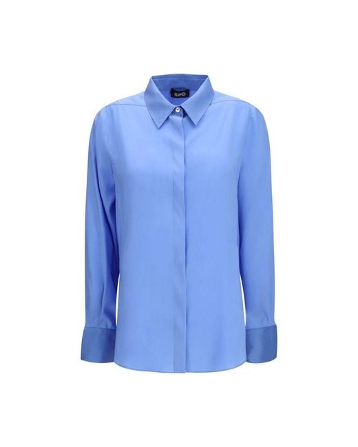 Ella Blue Silk Blouse