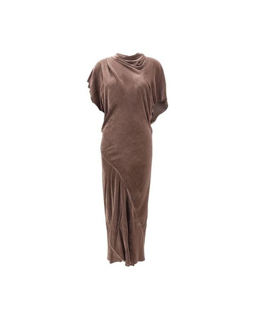 Rick Owens Brown Beige Viscose Casual Dress