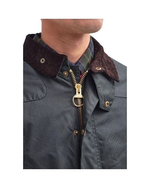 Barbour Black Gray Cotton Shell Jacket for men