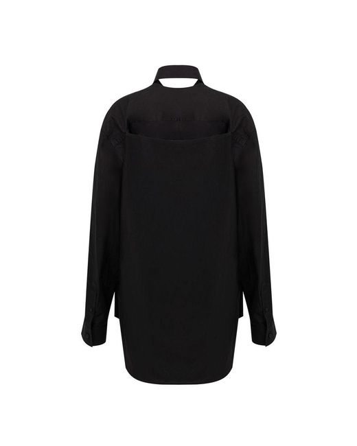 Balenciaga Black Abito Camicia Effetto Suspended