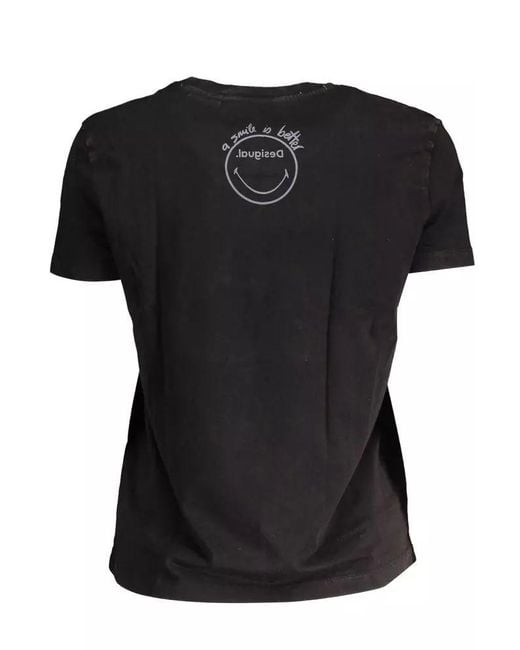 Desigual Black Cotton Tops & T-shirt