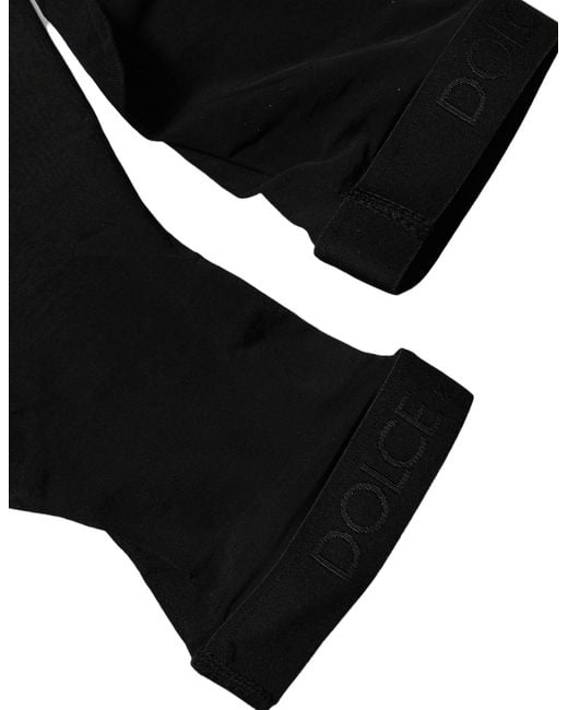 Dolce & Gabbana Black Sheer Nylon Thigh High Stockings Socks