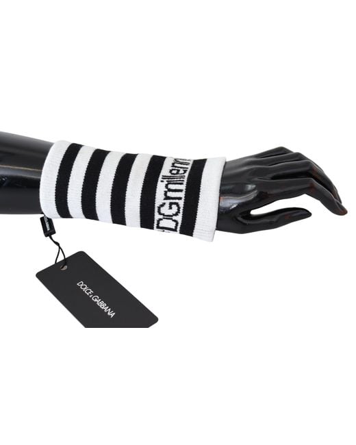 Dolce & Gabbana Black Wool Dgmillennials Wristband Wrap for men