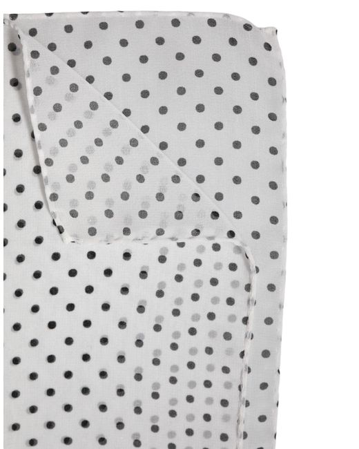 Dolce & Gabbana Gray Polka Dots Polyester Wrap Shawl Scarf