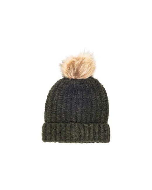 Barbour Metallic Green Polyester Beanie