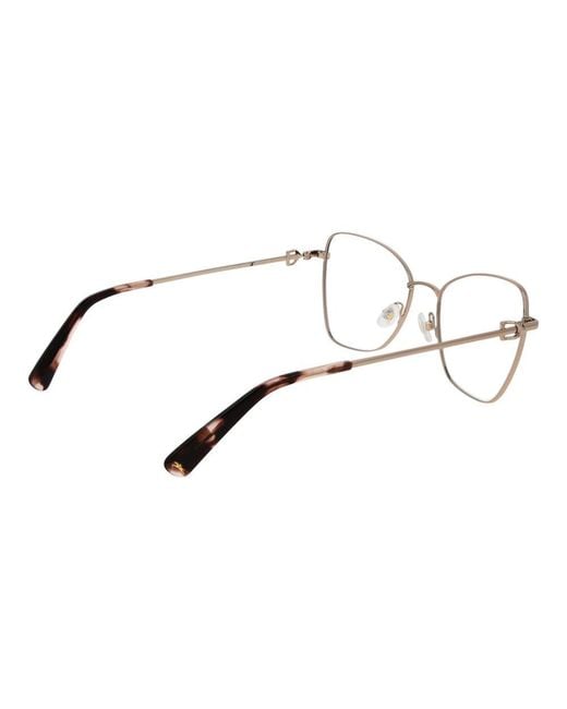 Longchamp Brown Gold Metal Glasses (frames)