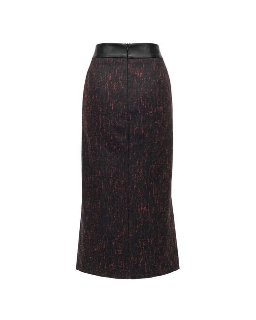 Trussardi Purple Black Wool Skirt
