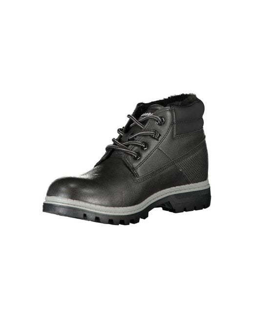 Carrera Black Chic Contrast Lace-Up Boots