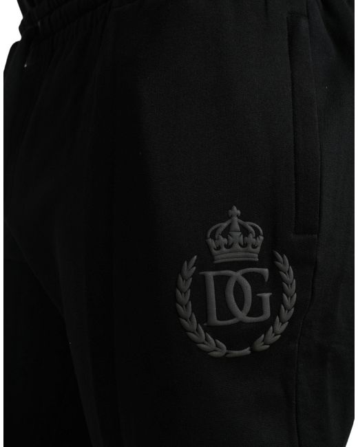 Dolce & Gabbana Black Elegant Cotton Jogger Pants for men