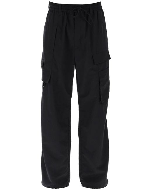 Y-3 Black Crinkle Nylon Pants for men