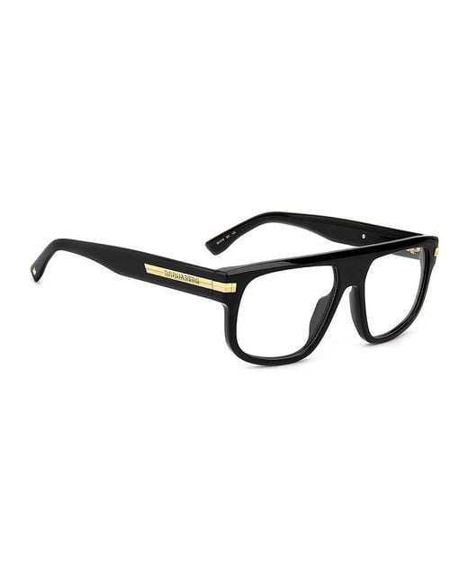 DSquared² Black Acetate Glasses (Frames) for men