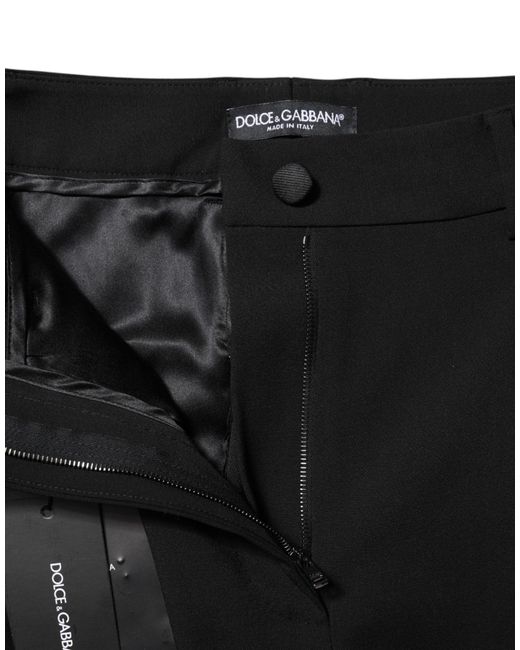 Dolce & Gabbana Black Wool High Waist Formal Pants