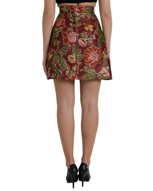 Dolce & Gabbana Multicolor Floral Jacquard Mini Skirt