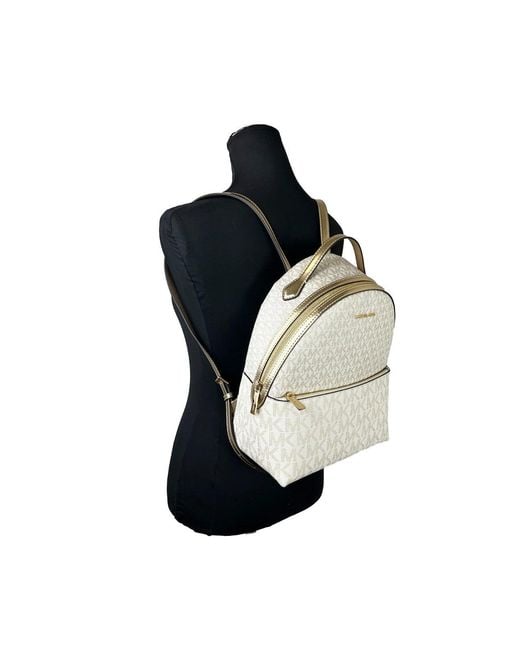 Michael Kors White Sheila Medium Pvc Backpack Bookbag