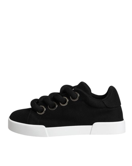Dolce & Gabbana Black Lowtop Canvas Sneakers