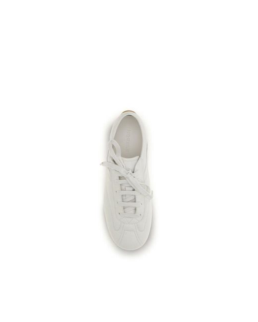 McQueen White Calf Leather Bos Taurus Athletic Sneakers for men