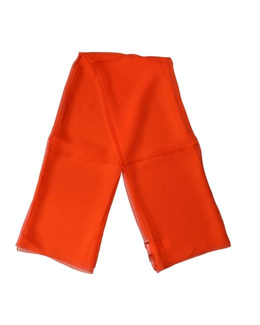 Dolce & Gabbana Orange Bright Silk Wrap Shawl Foulard 132Cm X 98Cm Scarf