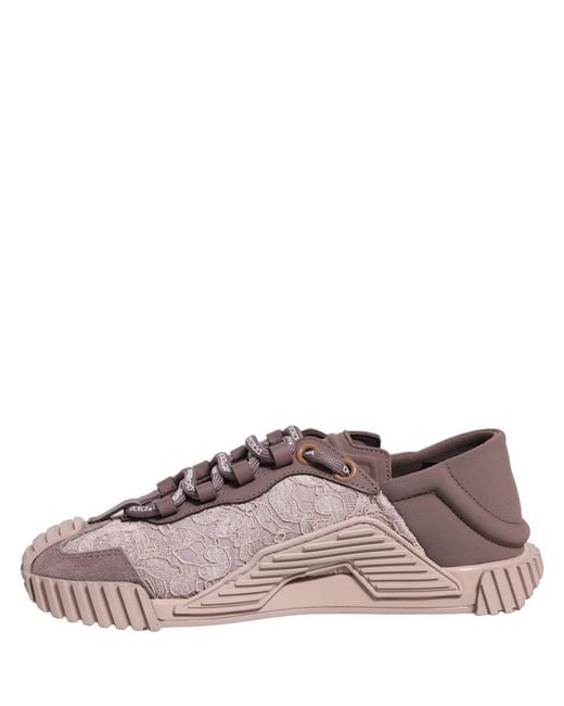 Dolce & Gabbana Pink Lace Ns1 Low Top Sneaker Sports Shoes