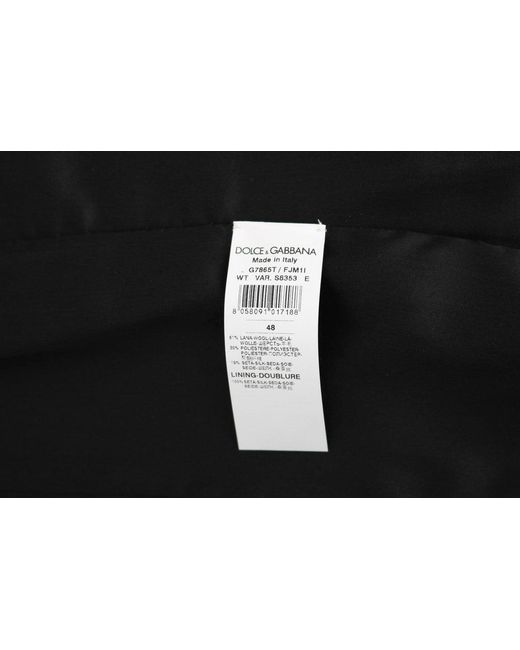 Dolce & Gabbana Black Solid Staff Slim Fit Waistcoat Vest for men