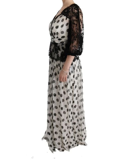 Dolce & Gabbana Black Polka Dotted Floral Dress