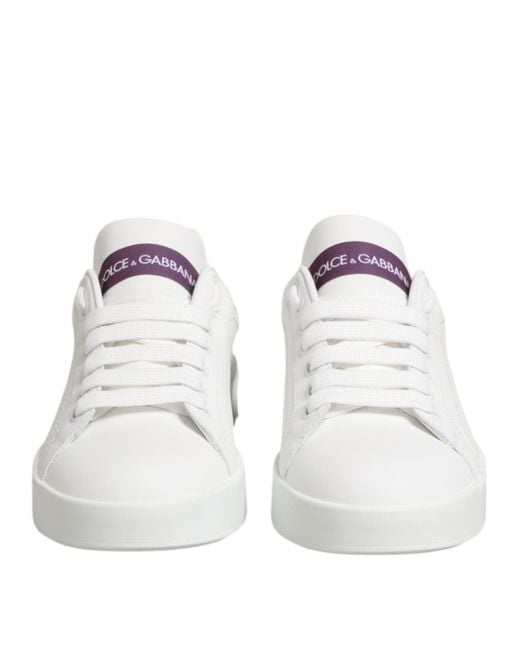 Dolce & Gabbana White Daymaster Leather Sneakers