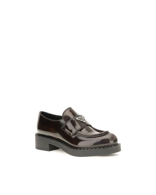 Prada Black Brown Calf Leather Bos Taurus Slip