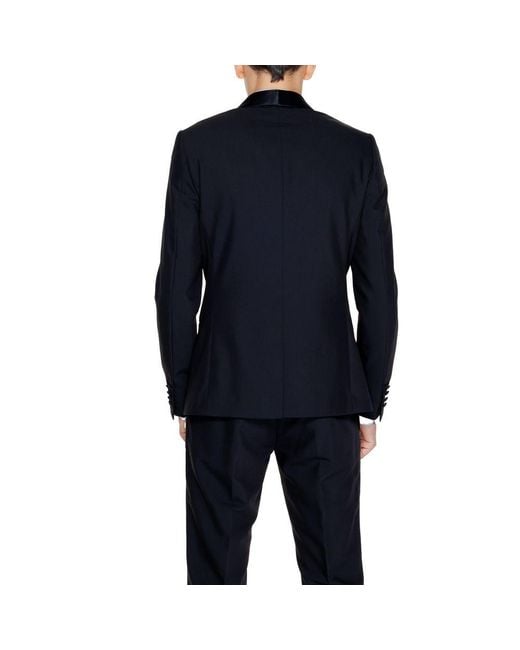 Antony Morato Blue Black Polyester Blazer for men