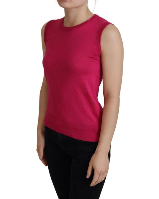 Dolce & Gabbana Red Silk Tank