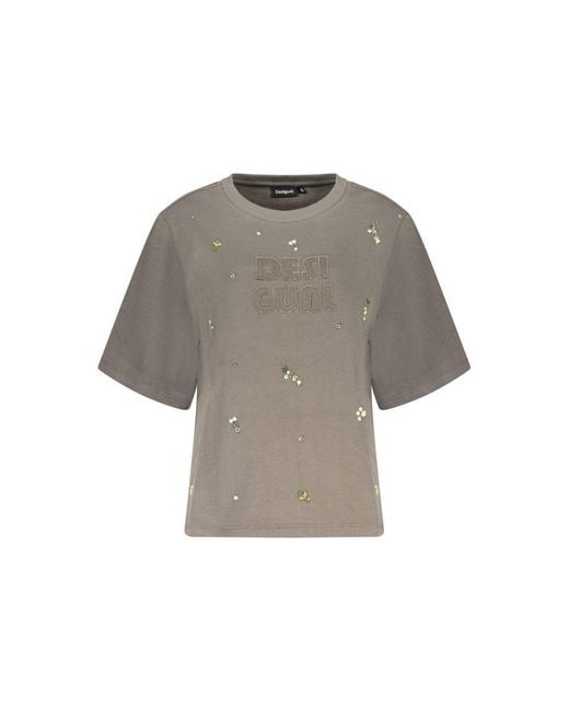 Desigual Gray Cotton Sweatshirt