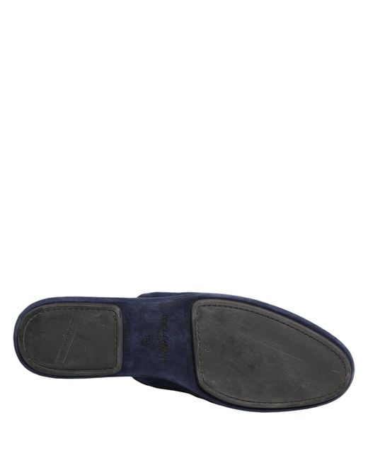 Dolce & Gabbana Blue Suede Slides Flat Slipper Men Shoes for men