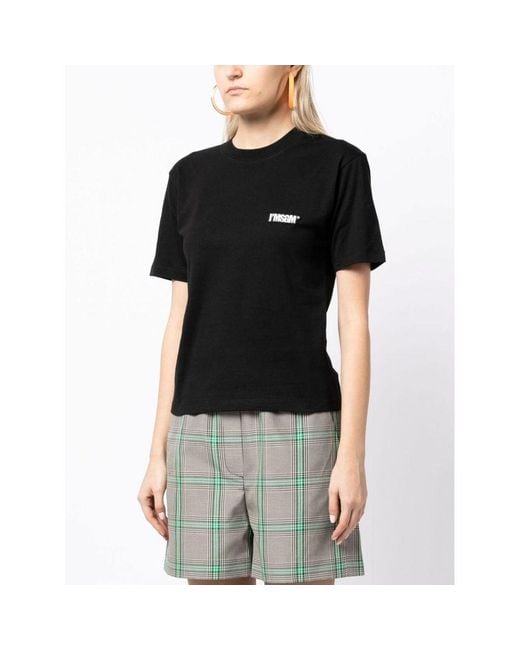 MSGM Black Cotton T-Shirt