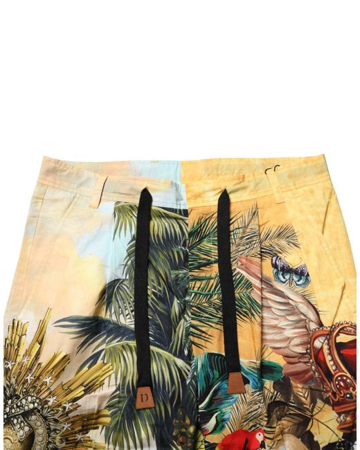 Dolce & Gabbana Black Multicolor Tropical King Lounge Trouser Pants for men