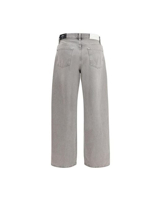 7FOR Gray Cotton Relaxed Fit Jeans