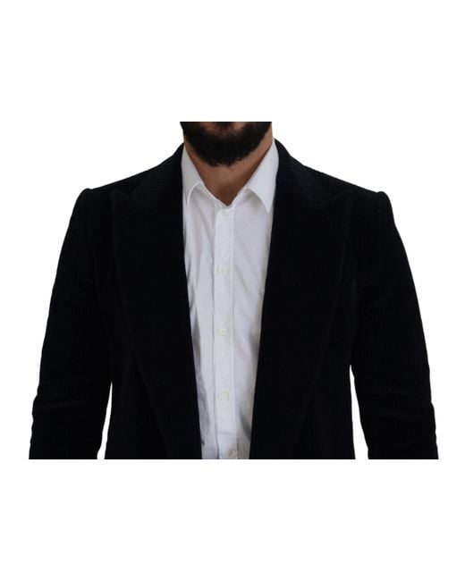 Dolce & Gabbana Black Cotton Cardigan Long Coat Jacket for men