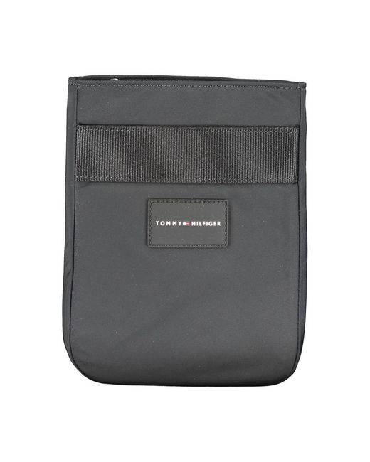 Tommy Hilfiger Gray Black Polyester Men's Shoulder Bag for men