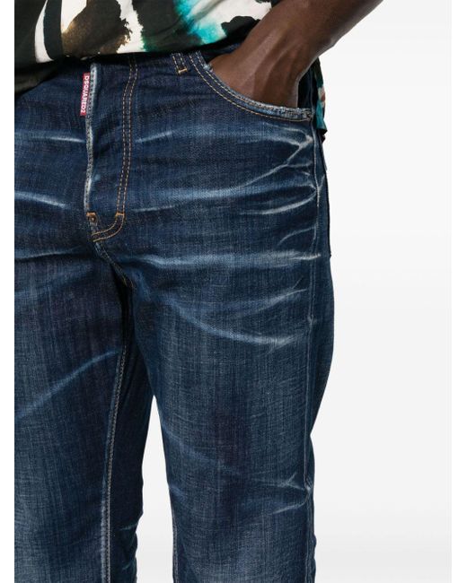 DSquared² Blue Mid-Rise Skinny Jeans for men