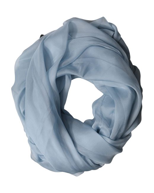 Dolce & Gabbana Blue Silk Stole Neck Wrap Shawl 200Cm X 130Cm Scarf for men