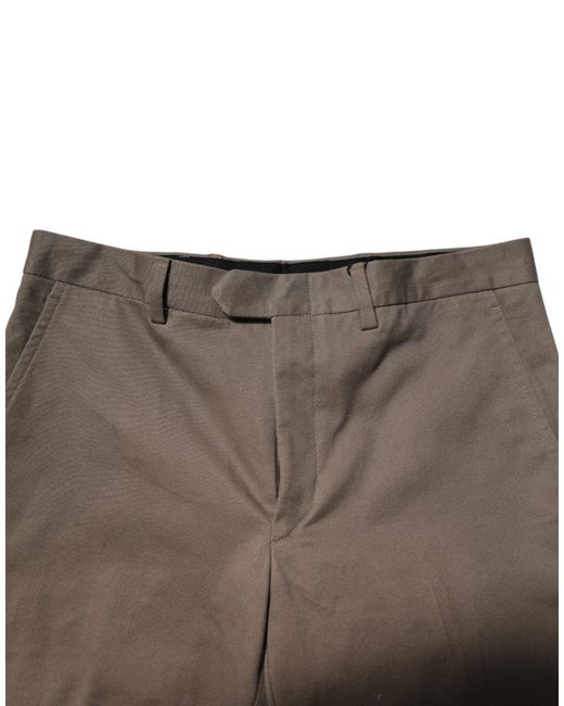 Bencivenga Gray Brown Cotton Tapered Formal Dress Pants for men