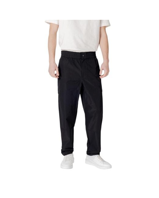 Calvin Klein Black Polyester Casual Pants for men