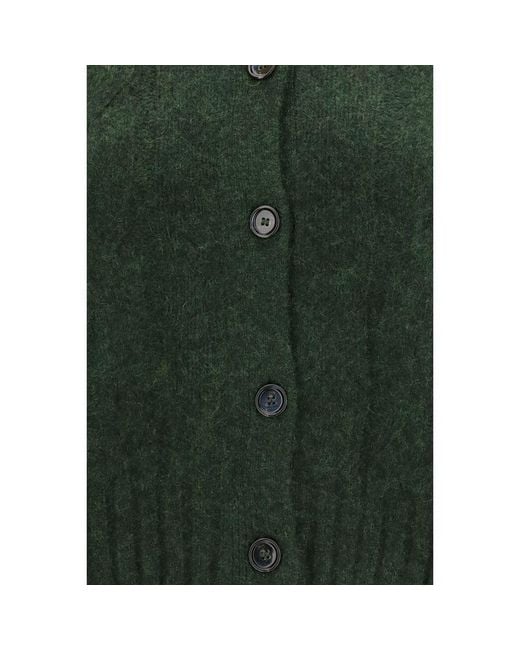 Allude Green Bicolor Cashmere Cardigan