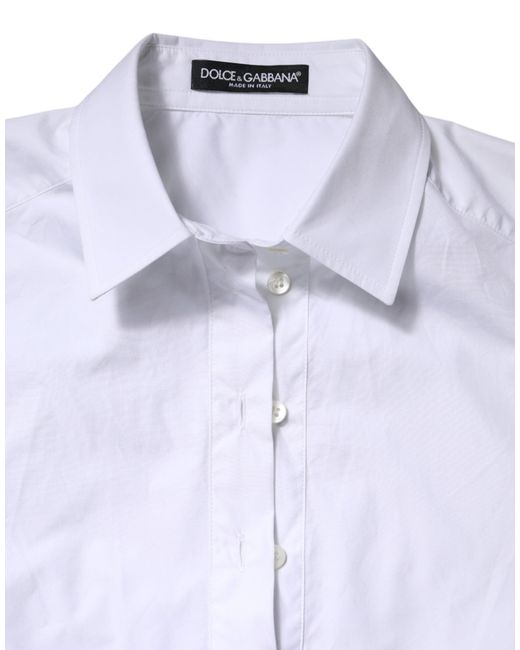 Dolce & Gabbana Purple White Cotton Short Sleeves Collared Polo Top for men