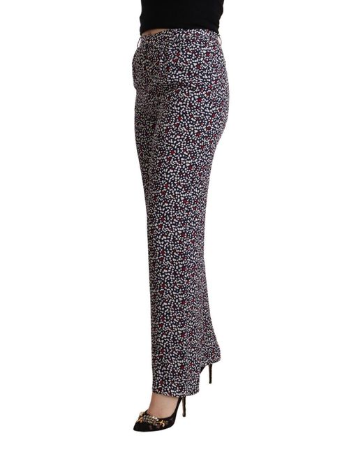 Michael Kors Black High Waist Printed Straight Pants